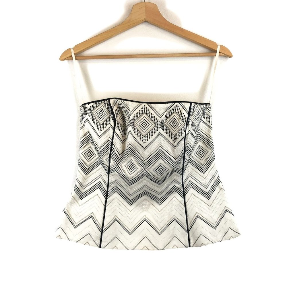 White House Black Market Ivory White Beaded Bustier Top 6